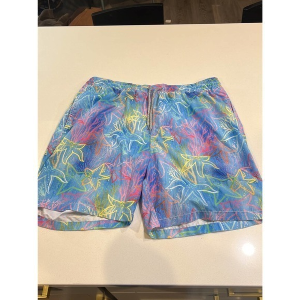 Michaels Mens Blue Starfish Under the Sea Swim Trunks Mesh Lined XL
